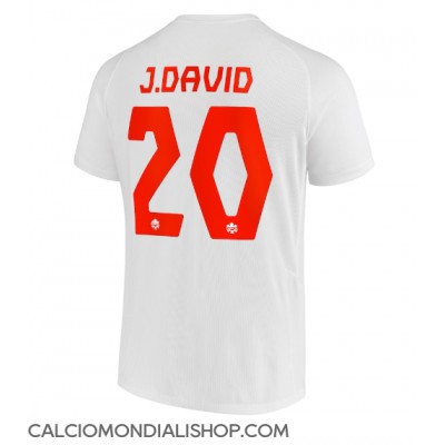 Maglie da calcio Canada Jonathan David #20 Seconda Maglia Mondiali 2022 Manica Corta
